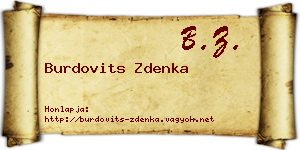 Burdovits Zdenka névjegykártya